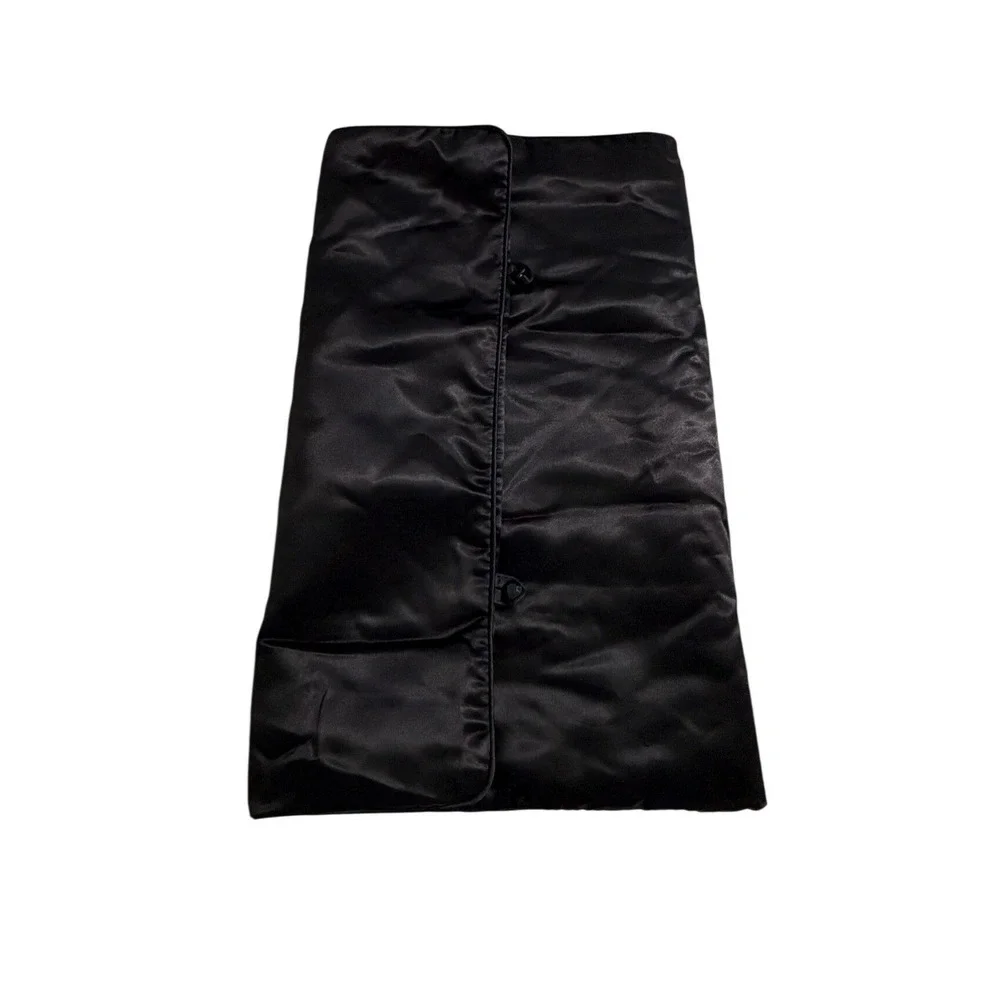 Donna Karan New York Black Satin Tri-Fold Hanging Jewelry Accessory Organizer